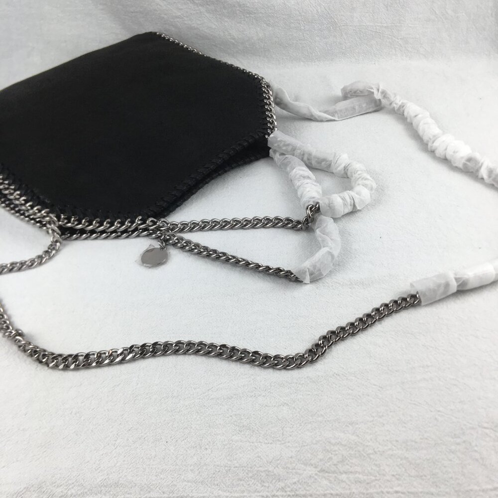 Stella McCartney x Ed Curtis Shared 3 Mini Falabella Embroidered Logo Faux Black - Picture 8 of 12